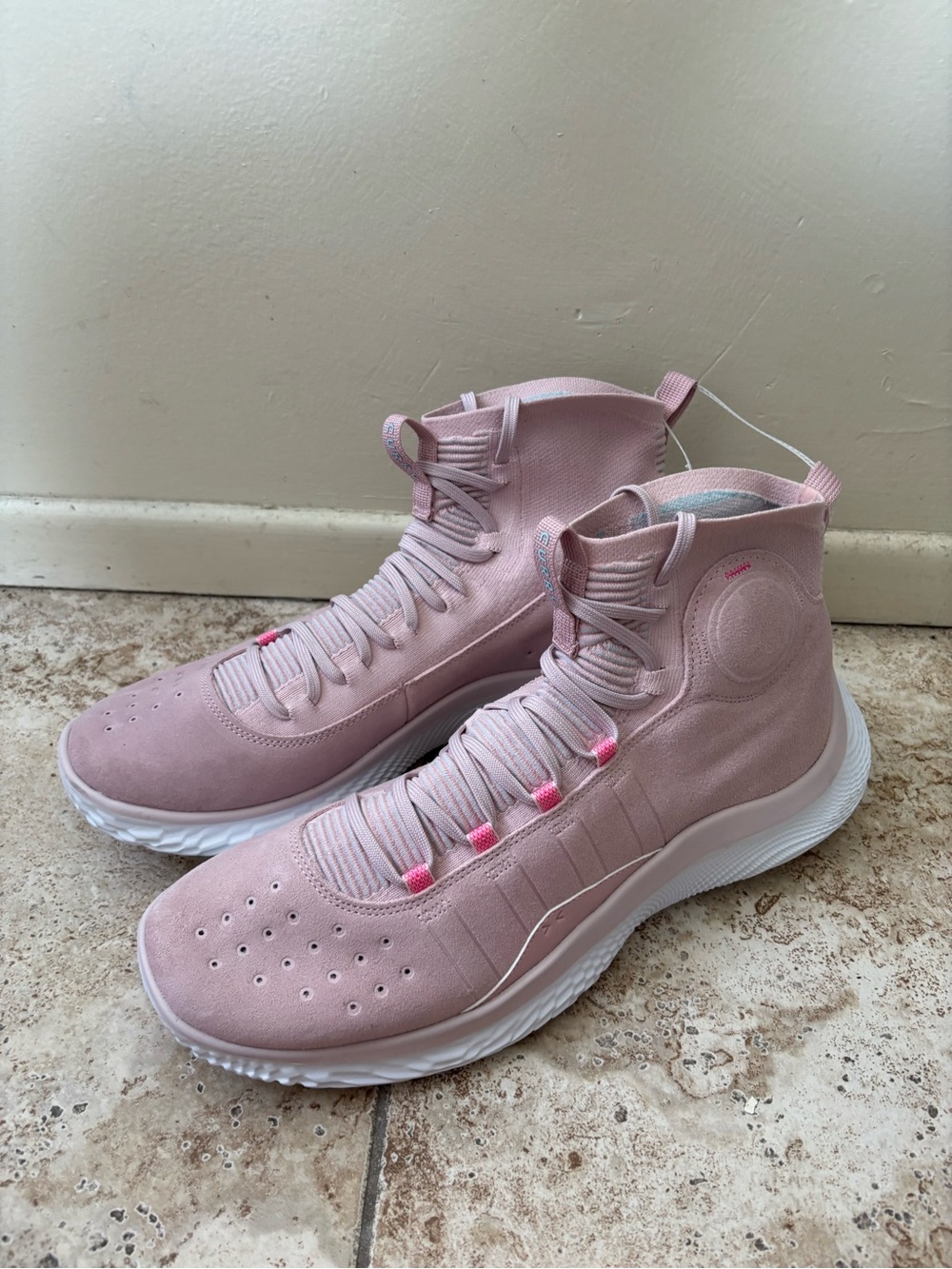 Under Armour Curry 4 Flotro Basketball Shoes Retro Pink 3024861-600 Mens 15
